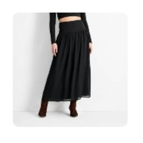 Future Collective Dresses & Skirts - Future Collective Drop Waist Ankle Skirt S NWOT Whimsy Goth Cottagecore Coquette